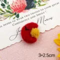 Wool Felt Moon DIY Hair Accessory Cute Craft Patch Clothing Hat Sewing Material 3x2.5cm - Moon (Red)
