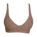 Nahtloser bügelloser Push-up-Bra mit zarter Textur, bequeme nude braune Variante design. - S / Oberteile / Kaffee