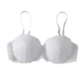White lace push-up bra, comfortable soft seamless daily wear wireless lingerie for adult women. - 70B / Tops / White