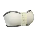 Weisser trägerloser Bandeau-BH mit Silberglitzer-Rand und Vorderverschluss für Damen. - S / Oberteile / Weiß