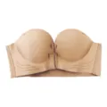 Reggiseno push-up senza spalline con gancio frontale nude design stampato 3D confortevole - Colore pelle