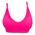 Bright pink wireless seamless bralette, breathable mesh daily comfort women underwear top - S / Rose Red