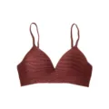 Soutien-gorge femme col en V motif zèbre bonnet fixe confortable sans armatures bralette - Brun Rouge