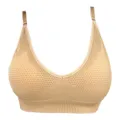 Women seamless wireless bra comfortable daily breathable V-neck bralette khaki variant - S / Blue