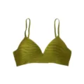 Soutien-gorge sans armatures vert olive avec texture zébrée subtile pour un usage quotidien. - Vert olive