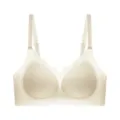 Seamless push-up bra, comfortable lightweight breathable skin-friendly underwear in beige. - M / Champagne White