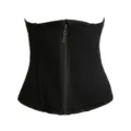 Black waist trainer corset for women body shaper breathable front zipper shapewear - XS / Black