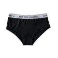 Slip nero da donna con cinturino elastico stampato, comodo, morbido e traspirante. - XS / Nero