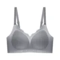 Comfortable seamless grey push-up bra with molded cups and adjustable straps for daily wear. - Silver Gray