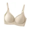 Seamless Ribbed Wireless Bra in Nude Color Comfortable Daily Underwear Soft Support Lingerie - M / Nude Pink