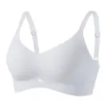 Reggiseno a costine senza cuciture bianco con fori di ventilazione floreali comfort - Taglia M / Azzurro