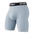 Men's breathable grey boxer briefs athletic comfortable stretch underwear with sport waistband - Light Gray