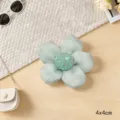 Handmade sequin mesh flower detail, 4x4cm mint green DIY accessory for clothing and hats. - Green Chiffon Five-Petal Flowers