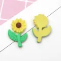 Breloques tournesol en résine pour coque de téléphone, jolies pièces de bricolage fleuries. - Jaune