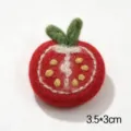 Wool felt strawberry brooch DIY handmade accessory, cute fruit shape for clothing and hats. - Tomato