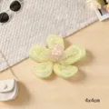Handmade embroidered sequin mesh five-petal flower yellow DIY apparel accessory 4x4cm - Mesh Five-Petal Flower (Yellow)
