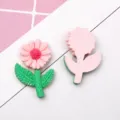 Breloques coque téléphone fleur résine douce couleur bonbon accessoires floraux DIY - Rose