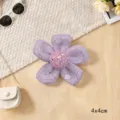 Handmade embroidered sequin mesh five-petal flower hair accessory clothing bag decor - Mesh Five-Petal Flower (Purple)