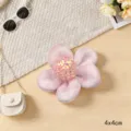 Handmade Sequin Mesh Five-Petal Flower Accessory DIY Craft Material Pink 4x4cm. - Pink Chiffon Five-Petal Flowers