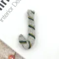Wool felt candy cane charm for Christmas tree decoration DIY hair accessories grey variant - Candy Cane / Bright Silk Gray