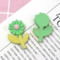 Charms de coque de téléphone tournesol en résine mignon couleur bonbon bricolage vert - Vert