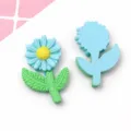 Résine Tournesol Dos Plat DIY Coque De Téléphone Breloque Fleur Bleue Décor 1Pc - Bleu