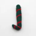 Wool felt candy cane Christmas tree decoration DIY hair accessory hanging craft supplies - Candy Cane / Green and Red Striped