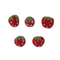 Wollfilz Erdbeeren Kugeln fur handgemachte DIY Handwerk, niedliche Kleidung und Haarschmuck. - Rot