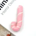 Wool felt letter J DIY decoration, pink candy cane charm for Christmas tree hair accessories. - Candy Cane / Pink White Stripes
