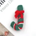 Wool felt Christmas candy cane decoration DIY hair accessory handmade festive ornament - Bow Cane / Green