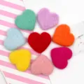 Colorful wool felt heart DIY accessories, perfect for handmade hair clips and clothing decor. - Mixed Random Colors