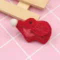 Spilla elefante carina in feltro di lana rossa fatta a mano accessorio DIY per borsa o cappello. - Rosso