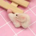 Accessorio DIY elefante carino in feltro di lana per spille e decorazione di borse. - Bianco