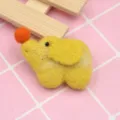 Simpatico accessorio DIY elefante in feltro di lana gialla per forcine e decorazioni. - Giallo