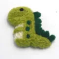 Cute green dinosaur wool felt brooch for kids, soft animal cartoon clothing bag accessory pin. - Dinosaur