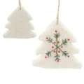 Adorno colgante de árbol de navidad de fieltro de lana mini colgante de fiesta deco. - Árbol de Navidad (blanco)