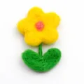 Cute wool felt flower DIY clothing accessory, yellow daisy charm for kids fashion items. - Yellow