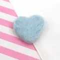Blue wool felt heart DIY craft accessory, soft handmade plush heart shape decor material. - Blue