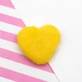 Yellow felt heart DIY craft accessory, lovely plush heart shaped patch for clothing and hair. - Yellow