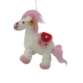 Handmade felt pony horse plush pendant cute animal hanging ornament for holiday decor gift. - Pink