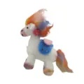 Handmade wool felt unicorn pony plush toy doll with colorful mane and tail for home decor. - Colorful