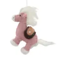 Handmade felt horse hanging ornament pink pony plush toy cute holiday room decor gift - Korean Pink