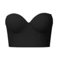 Sujetador sin tirantes negro para mujer, cómodo bustier push-up transpirable vista principal. - S / Tops / Negro