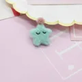 Cute Wool Felt Star DIY Craft Accessory, Light Blue Sleeping Star Hairpin Hat Patch - Fruit Green