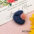 Wool felt handmade DIY hair accessory cute blue star shape clothing craft accessory item - Moon (Blue)