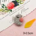 Cute wool felt crescent moon shape DIY hair accessory handmade craft supply 3x2.5cm - Moon (Gray)