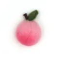Wool felt pink peach fruit craft DIY accessory for hair clip doll decoration cute handmade item - Small Pink