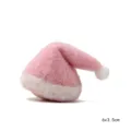 Mini pink wool felt Santa hat Christmas DIY ornament cute craft hanging accessory 6x3.5cm - Medium (6x3.5cm) / Pink