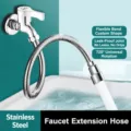 Universal stainless steel faucet extender hose, 720 degree rotation flexible water pipe. - 40cm Anti-Splash Head
