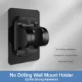 Adjustable shower head holder punch free black shower bracket wall mount bathroom accessory - Simple Punch-Free Holder / Black
